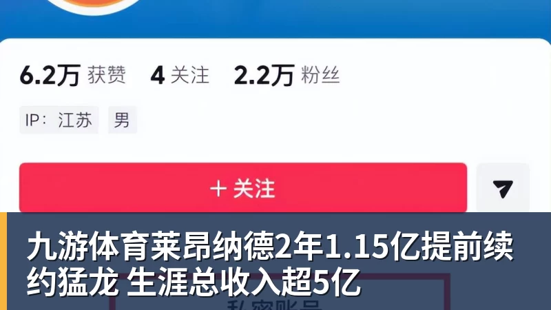 九游体育莱昂纳德2年1.15亿提前续约猛龙 生涯总收入超5亿
